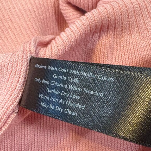 Boston Proper Womens Pink Ribbed/Ruffled Long Sleeve Zip Front Cardigan Size L - Picture 5 of 7